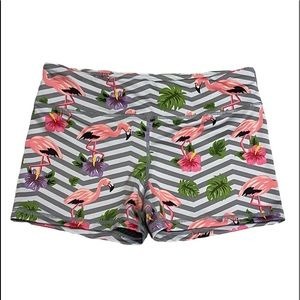 IAB 3 Inch No Ride Striped Flamingo Tech Shorts Large